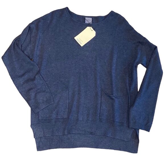 NWT Zara Girl Navy Knit Sweater with Pockets| Size: 13-14 - Picture 1 of 6
